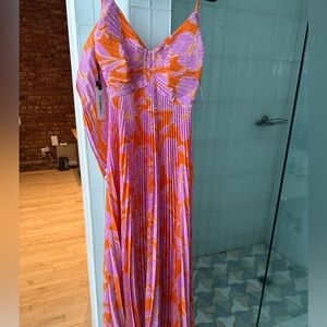 ASTR Blithe Dress floral summer wedding guest pleated dress